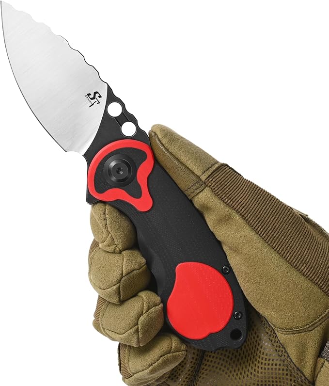 Sitivien ST161 Folding Pocket KnifeDC53 Steel Blade with G10 Handle Chinese Zodiac Series EDC Tool Knife for CampingHikingHuntingFishing(Red)
