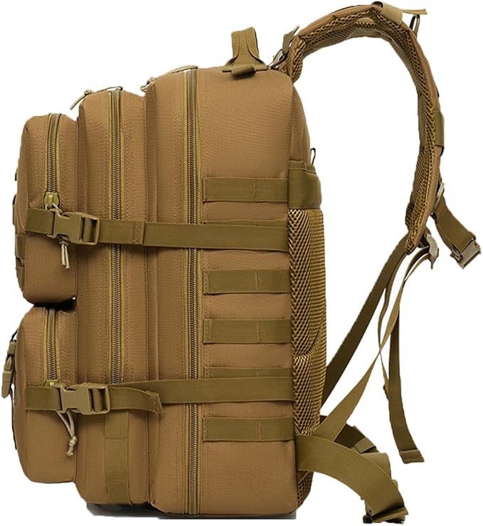 50l Tactical Backpack for Men's Camouflage Camping Mountaineering Travel Sports Large Capacity Multi-function Backpack (Black)