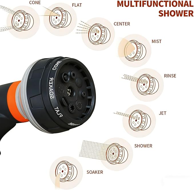 Brand Electric Portable Solar Camping Shower 20L (5Gal) - 4400mAh USB-C 90-120min Runtime 8 Modes Adjustable Pressure Food-Grade Material for Camping Hiking Beach RV Backpacking
