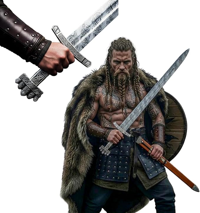 Custom Handmade Viking Sword High Carbon Steel 5160 Blade with Leather Scabbard and Gift for him