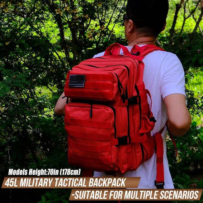 45L Tactical Backpack for Men Women Military Assault Pack with MOLLE Large 3 Day Bug Out Bag for Hiking Camping