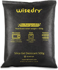 wisedry 2 x 500 Gram [2.2 lbs] Rechargeable Silica Gel Car Dehumidifier Microwave Fast Reactivated Desiccant Packets Large for Gun Safe Closet Basement Garage Storage Moisture Absorber Bag Reusable