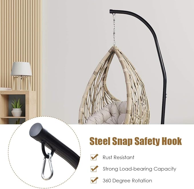RELAX4LIFE Hammock Stand Heavy Duty Portable &amp Detachable C Stand for Hanging Hammock Air Porch Swing Chair Outdoor &amp Indoor Usage