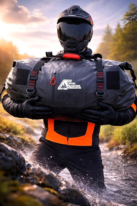 Waterproof Duffel Bag 120L - Marine Grade Dry Bag with Tie Down Straps for Motorcycle Touring Boating Camping | Roll Top Seal