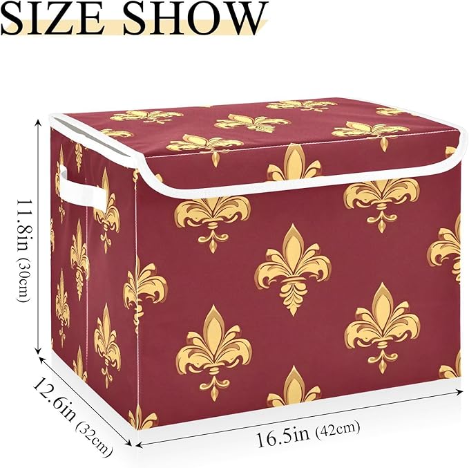 Graffiti Mardi Gras Logo Pattern Foldable Storage Baskets Fabric Boxes with Handle Organizers with Flip-Top Lids Storage Bins for Home Bedroom Office