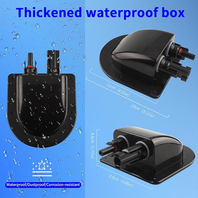 Solar Cable Entry Gland with 10Ft 10AWG Solar Extension CableThrough RV Roof Solar Entry Housing mc4 for Waterproof Solar Junction Box on RvBoatCamperVan