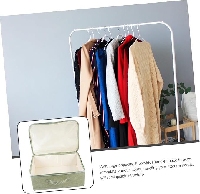 STOBAZA Clothes Storage Case Lock Fabric Storage Organizer Bins Space-saving Stylish Home Organizer