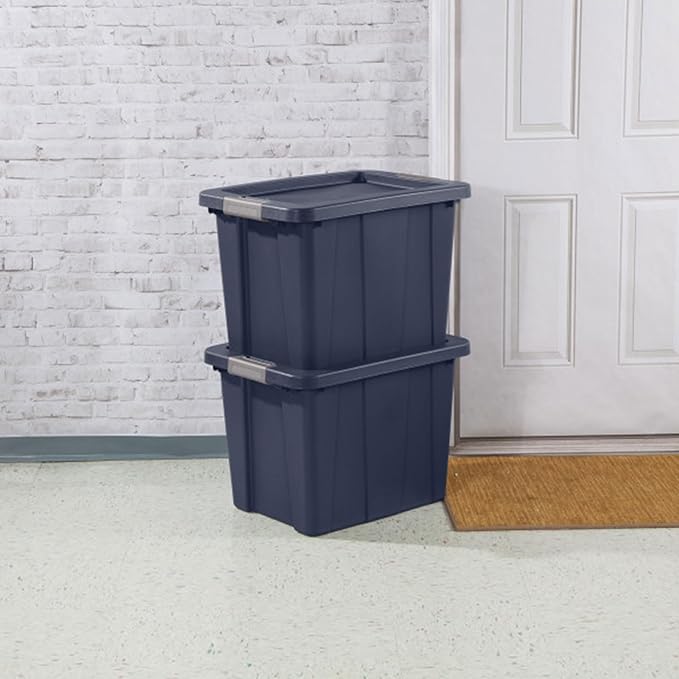 Sterilite 18-Pack Storage Bins with Lids Heavy Duty Totes Tuff1 18 Gallon Dark Indigo