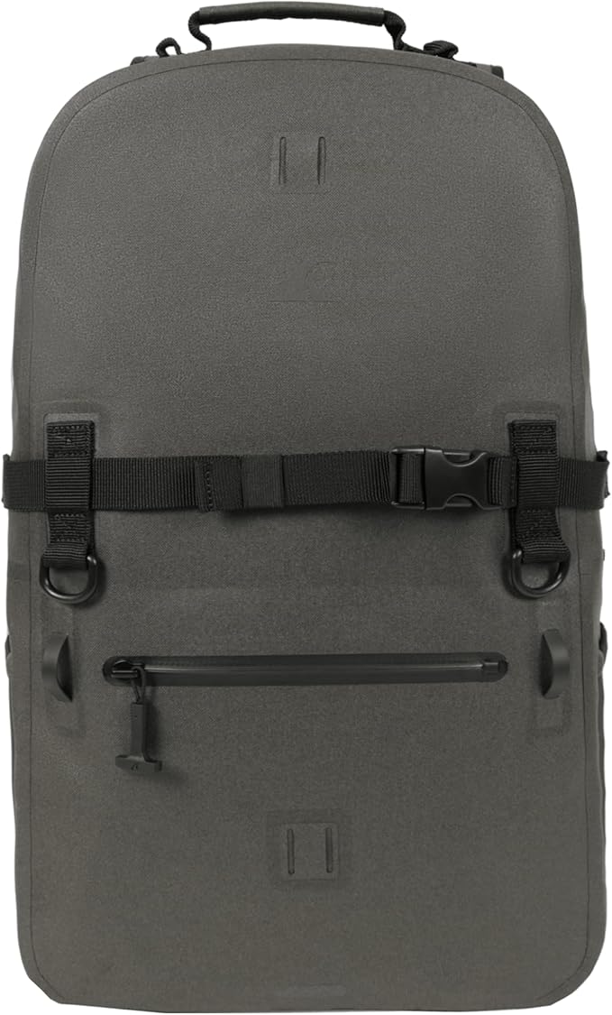 Breakwater Supply™ Fogland Waterproof IP68 Submersible Backpack | Laptop Sleeve &amp Airtight Zippers for Work Travel Outdoors Boating Hiking Floating Dry Bag Unisex TPU (Charcoal 25L)