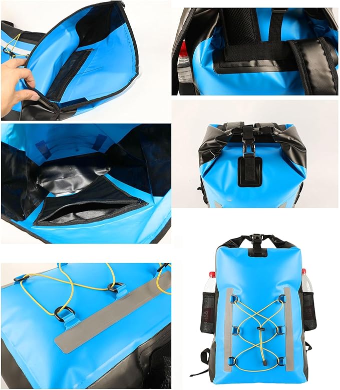 Dry Bag Backpack 30L with Meshes Pocket Adjustable Strap Dry Bag Water Proof Dry Bag Large Light Weight Dry Backpack
