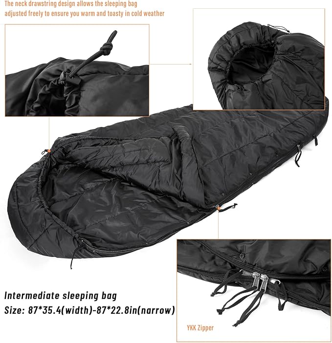 MT 70D eVac Compression Sack 38L with Army Military Modular Sleeping Bags System