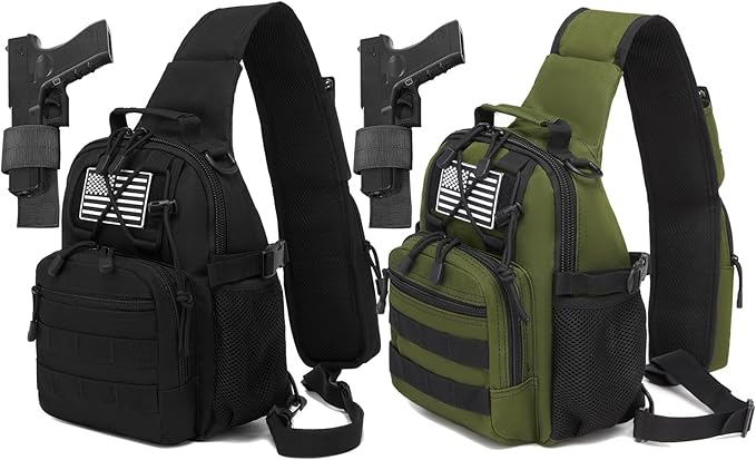 ATBP Small Tactical Holster Sling Backpack Accessories Shoulder Pouch Water Bottle &amp Radio Holder Crossbody Bag for Men