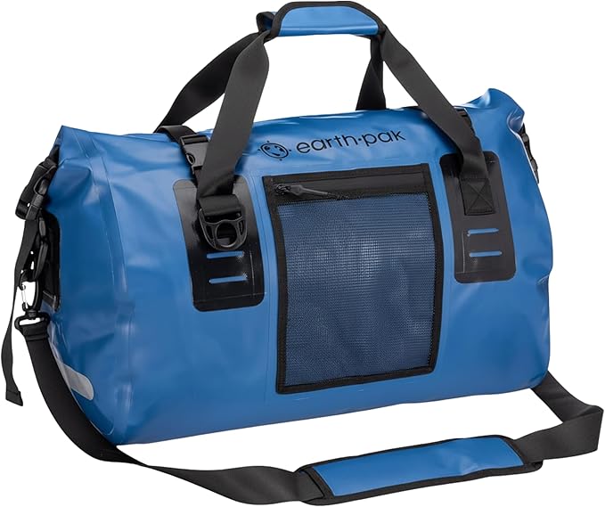 Earth Pak Waterproof Duffel Bag - Heavy Duty Motorcycle Dry Bag with Large Storage Space Perfect for Traveling Camping Kayaking Fishing &amp Canoeing Bag 50L/70L/90L/120L Sizes