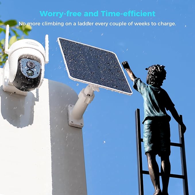 5V 8W Solar Panel for Security Camera For Bird Feeder 4G AOV Trail Cam Ring Tapo Eufy Vicohome Eseecloud Native USB-C Micro-USB &amp DC 3.5mm*1.35mm 23% Conversion 9.8 Ft 180 Days Exchange Po