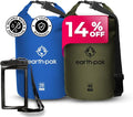 Earth Pak Waterproof Dry Bag - Roll Top Waterproof Backpack Sack (20L Blue &amp 20L Green)