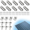10 Pcs Solar Panel Mounting Brackets Rails KitMetal Solar Panel Mounting BracketsSolar Panel Mid Clamps for Securing All Standard Sized Photovoltaic FramesSolar Panel Installation