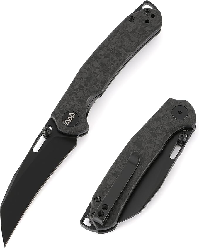 Folding Pocket Knife 3.1 Stonewash Blade EDC Knife with Safety Liner Lock Small Pocket Knife with Clip for Men Sharp Camping Hiking Hunting Survival Knives