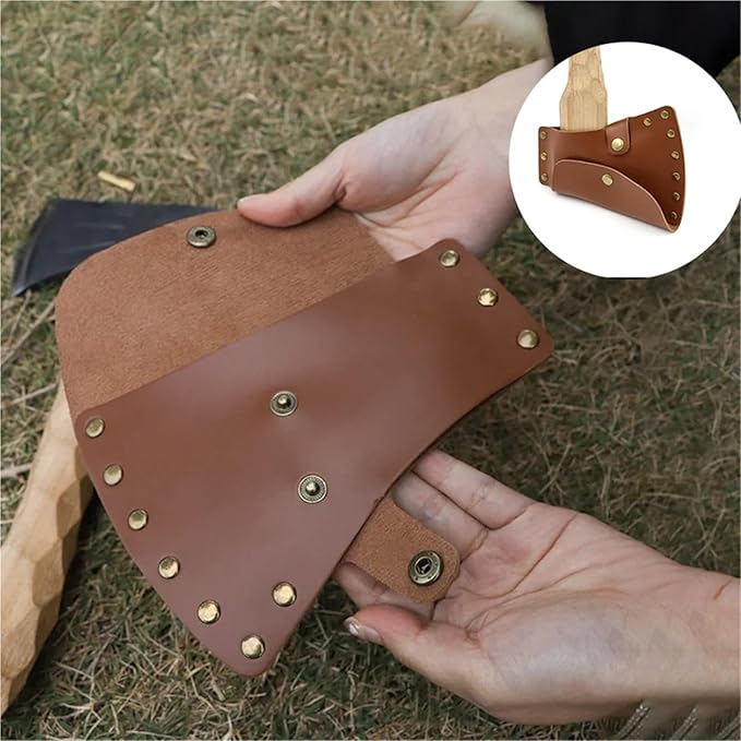 PU Leather Axe Sheath Multi-Size Axe Protective Cover Camping Accessory Essentials for Lumberjacks Working Outdoors for Outdoor Camping Blade Protection