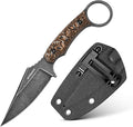 3.3 EDC Fixed Blade Knife Black Talon – D2 Steel Small Fixed Blade Knife with Sheath Finger Ring for Horizontal Carry Full Tang G10 Handle Compact Outdoor