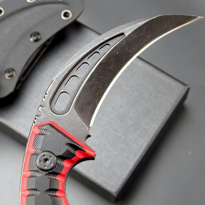 C1112 Fixed knifeFixed Blade KnifeD2 Steel Blade +G10 Handle Outdoor Camping KnivesEDC Tool Knifes with Kydex Sheaths(Red)