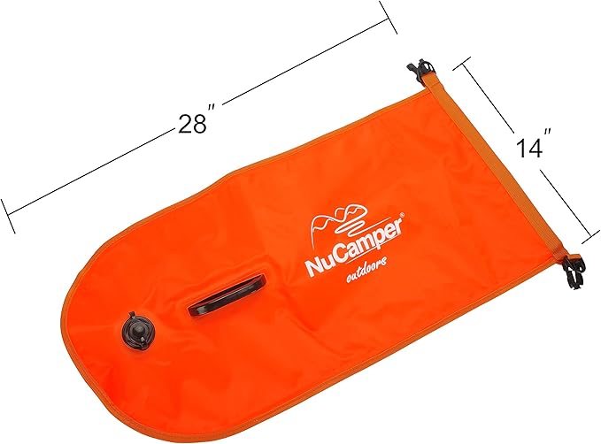 NuCamper Swim Buoy for Open Water Swimmers With Adjustable Waist Belt Waterproof Dry Bag Swim Bubble For Safty Swimming Training Snorkeling Kayaking BoatingBeach Bags Large Capacity 28L