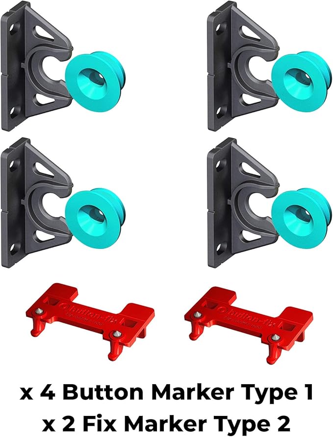 Button Fix Type 2 Bracket Marker Connecting 90 Degree Panels with New Upgraded Button (4 Sets + 2 Marker Guides)