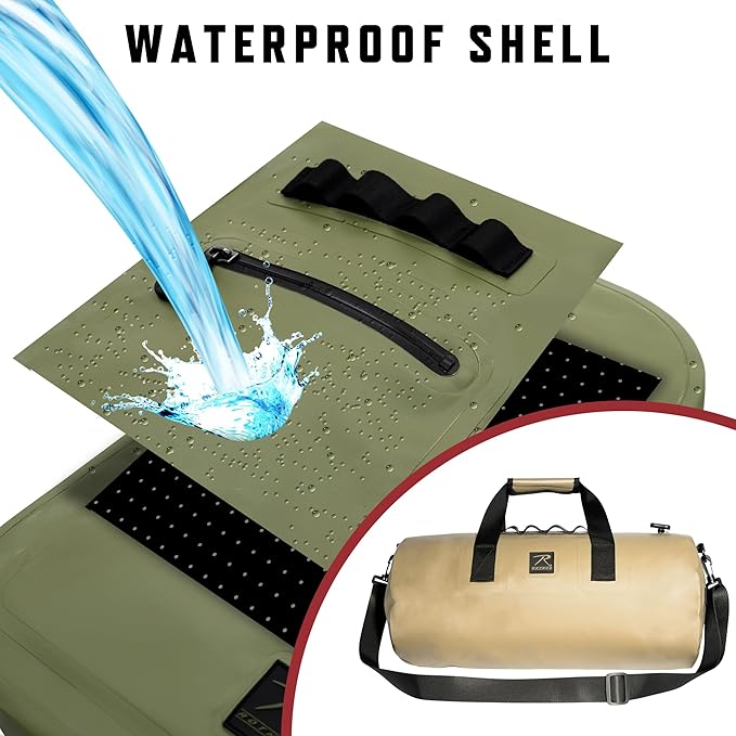 Rothco Waveguard Waterproof Duffle Bag – Dry Storage Duffel Hiking Boating Kayaking Canoeing Travel Beach Sack - Olive Drab