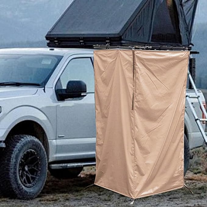 SUNGOOYUE Vehicle Side Shower Tent Oxford Fabric Portable Privacy Shelter Instant Changing Room Without Poles for Camping Beach and Road Trips Outdoor Shower