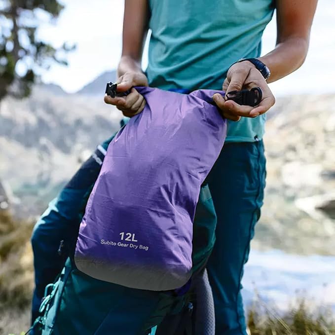 Ultralight Dry Sack Set Lightweight Roll Bag Compression Bag Set for Travelling Outdoor and Camping (5L+12L+20L)