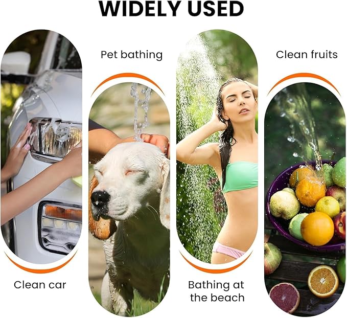Portable Shower for Camping with Reverse Charging FunctionPortable Shower Pump with Rechargeable ElectricPortable Shower HeadPortable Hosewith 3 Spray Modes for CampingHikingTraveling