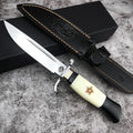 Russian Finka-NKVD KGB Fixed Blade Knife Heavy Duty 440C Steel Full Tang KnifeResin HandleOutdoor Knives for Tourist Fishing CampingGift PU Sheath