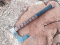 Forge Hide - 24 and 3.5 lbs Custom Handmade Viking Axe of Ragnar Lothbrok Norsmen- Tomahawk and Forest Hatchet Authentic Viking ax with Sheath Vikings Gift