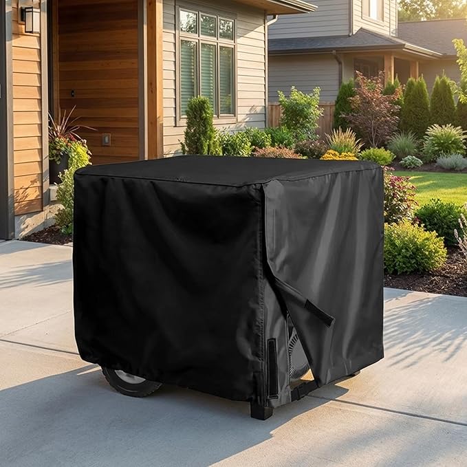 420D Heavy Duty Generator Cover for DeWalt DXGNR6500 8125W / 6500W Waterproof Portable Outdoor Generator Cover All Weather Protection with Windproof Buckle Straps
