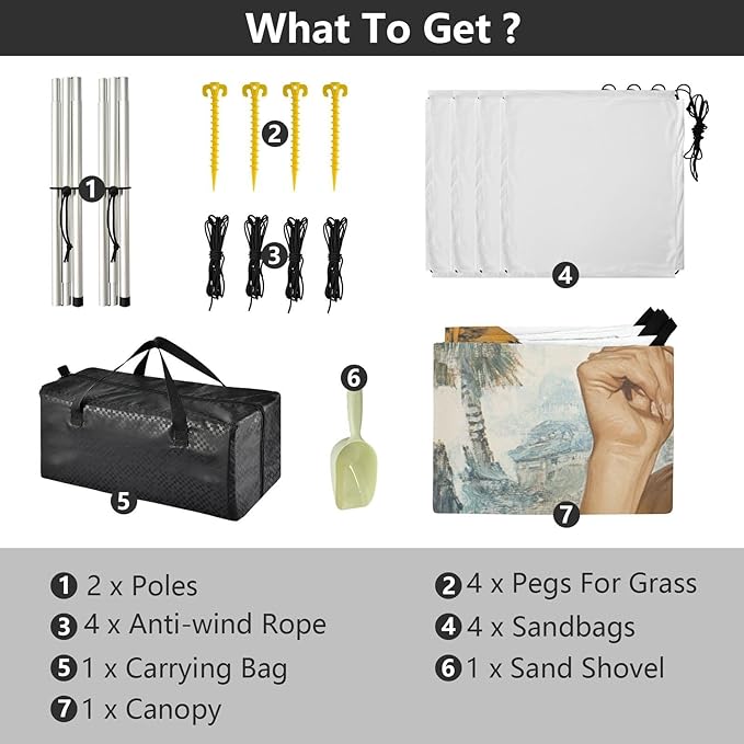 Game Anime Playroom Japanese Samurai Beach Cabana UPF50+ Protection Easy Setup Portable Sun Shelter with Carrying Bag for Backyard and Camping