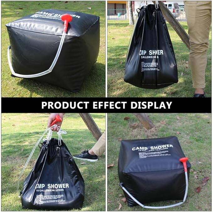 UKCOCO 1Set Portable Solar Shower Bag Capacity Camping Shower Pouch for Outdoor Activities Durable Material for Easy Use for Hiking Beach and Travel