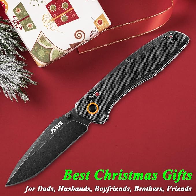 Tactical Knife Pocket Folding Knife Survival Knife Axis Lock Knife 3.39'' 440C Stainless Steel Blade G10 Handle Perfect for Camping Survival Christmas Gifts for Men &amp Women