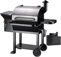 Z GRILLS Wood Pellet Grill 8 in 1 BBQ Smoker with Foldable Front Shelf Ash Cleanout System Rain Cover 1056 sq.in Cooking Area for Outdoor BBQ 10002E