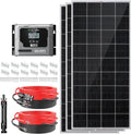 RICH SOLAR 600 Watt Premium Solar Kit - 3 Pack of 200W Panel 40A MPPT Charge Controller Bluetooth Module Fuse Mounting Z Brackets Adaptor Kit Tray Cables Set Off-Grid 12V Solar Power System