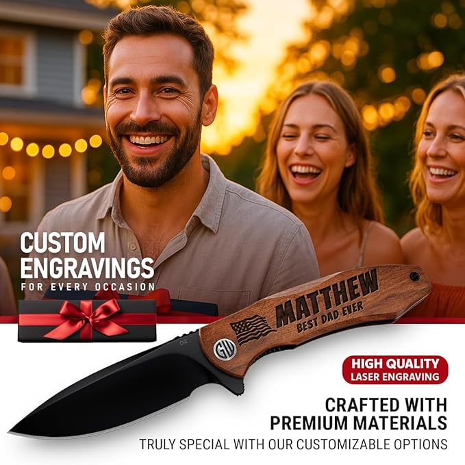 Custom Knife - Personalized Gifts for Men and Women - Engraved Gifts for Men Husband Boyfriend Wife Girlfriend - Customized Pocket Knives for Birthday Anniversary - Best Unique Present 6700 PS
