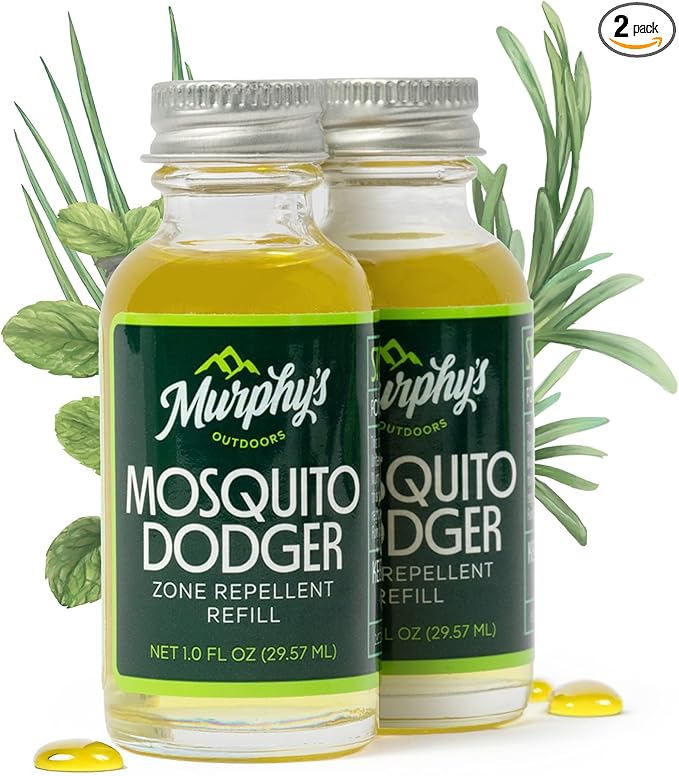 Murphy's Naturals Mosquito Dodger Zone Repellent Refills Repels 30 Hours Each Made for Murphy's Naturals Mosquito Dodger 1oz Refill Bottles 2-Pack