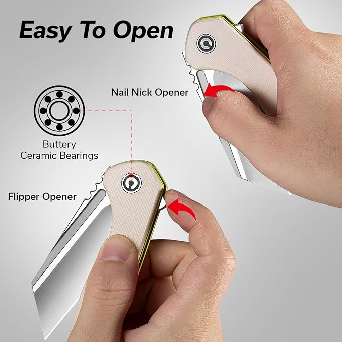 CIVIVI Pocket Knife for Men ExOne Folding Knife with Flipper 2.94 Nitro-V Reverse Tanto Blade G10 Handle for Perfect EDC Gift C23036-2