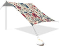 Sweet Pea Flowers Beach Tent Sun Shelter Set UPF50+ UV Protection 10.5 x 9.19 FT Camping Shade Canopy with Sandbags Sand Anchors Carrying Bag and Others