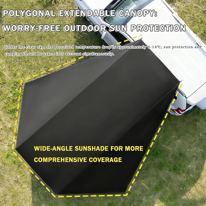 Car Awning Camping Tent for Tesla Model S 2012–2025 Portable Water-Resistant Sunshade Shelter Easy-Setup Outdoor Car Camping Shade for Beach Travel &amp Road Trips