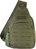Tactical Crossbody Bag With Water Bottle Holder MOLLE Sling Pack EDC Tool Handbag for Men for Travel Daily Commute