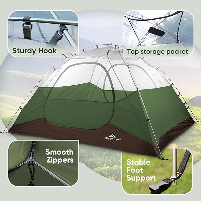 Forceatt Camping Tent 2/3/4 Person Professional Waterproof &amp Windproof Lightweight Backpacking Tent Suitable for OutdoorHikingCamping Mountaineering and Travel