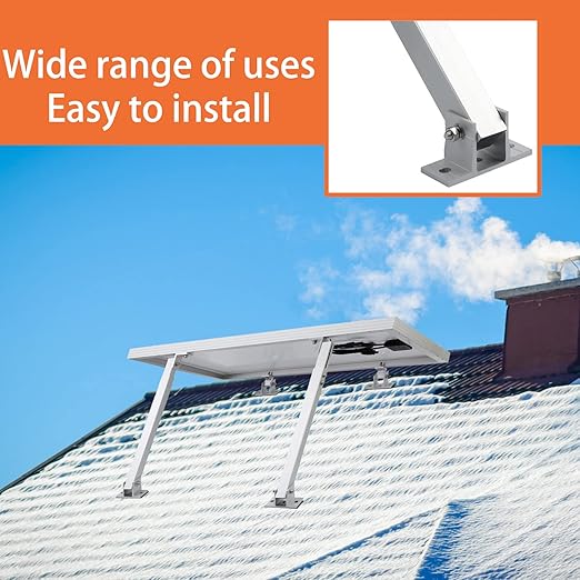 1 Set Adjustable Solar Panel Tilt Mount Brackets 15-30° Aluminum Alloy Solar Mounting Brackets for Flat Surfaces RV Roof Boat