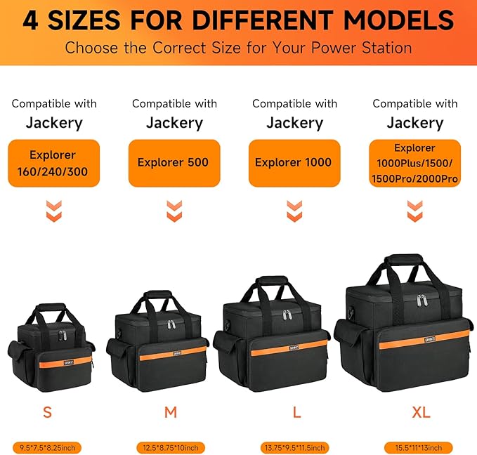 LEFOR·Z Carrying Case Compatible with Jackery Explorer 2000 v2/1500/1000 Plus/ECOFLOW Delta 2/BLUETTI AC180Portable Power Station Travel Bag for Charging Cable and Accessories(Bag Only)