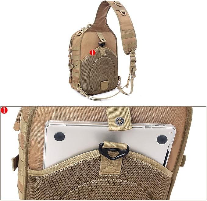 Men's Tactical Sling Bag Small Sling Backpack Military Rover Shoulder Bag Molle Assault Range Bag Camping Hunting