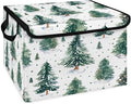 Christmas Tree Storage Basket with Lid Winter Xmas Foldable Storage Box Fabric Storage Bins with Carrying Handles for Home Bedroom Closet Organization
