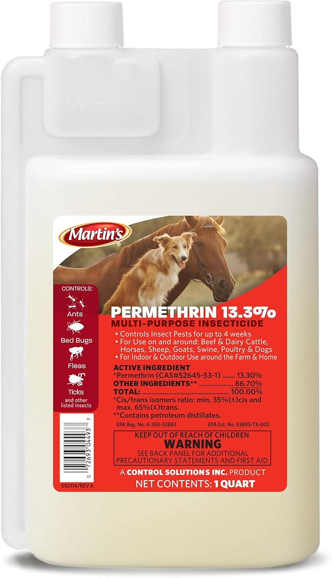 Martin's 32 oz Permethrin 13.3% Concentrate &amp Compare-N-Save Concentrate Indoor and Outdoor Insect Control 32-Ounce
